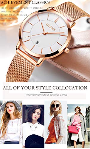 Image of OLEVS Women Watches Business Dress Female Ladies for Small Wrist Watch Gold Silver Tone Stainless Steel Band Analog Simple Day Date Waterproof Lady Watches