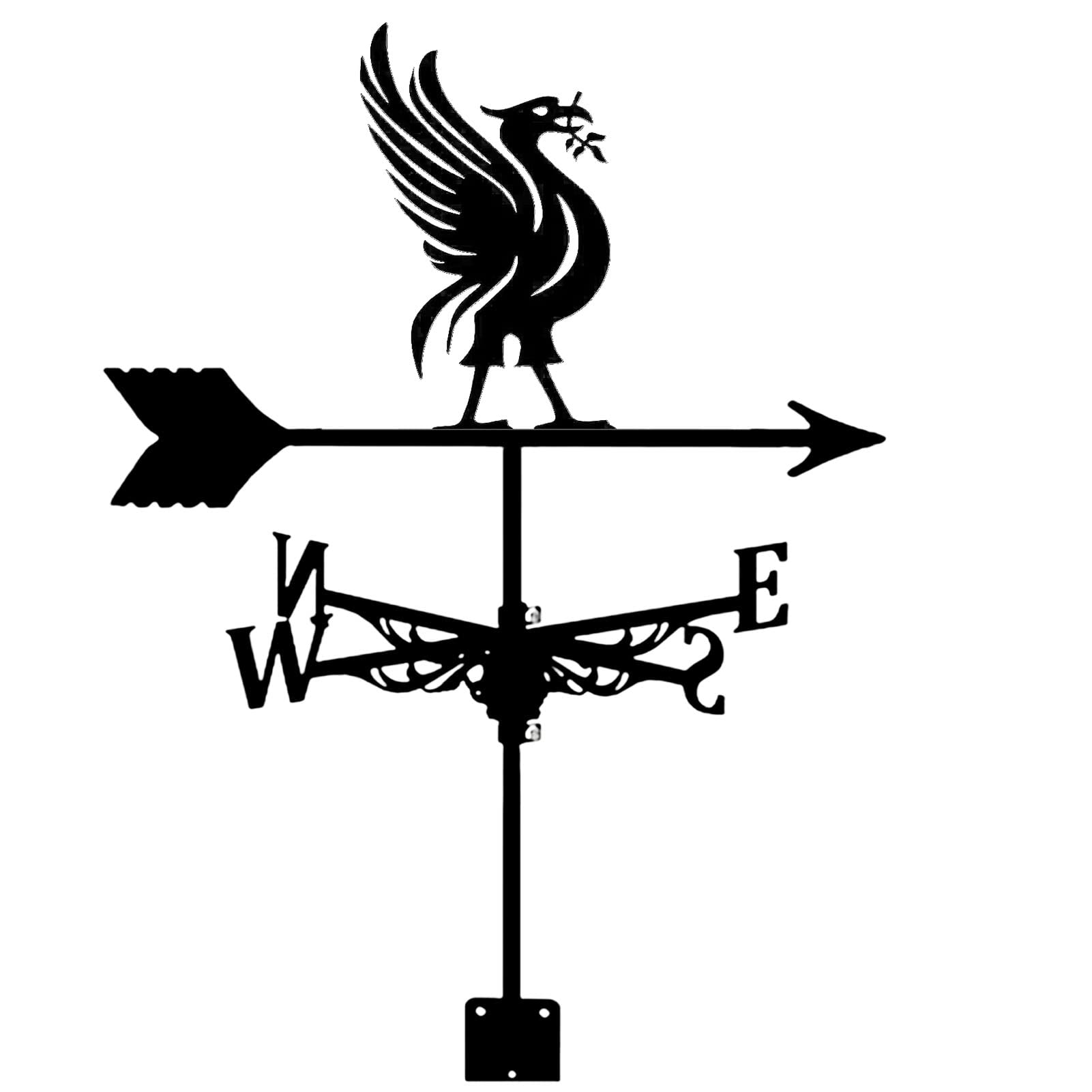 WIQUYBML Roof Install Weathervane Black Metal Wind Vane Classic Liver Bird Direction Indicator with Bracket for Barn Gazebo Outdoor Garden Yard Decorate