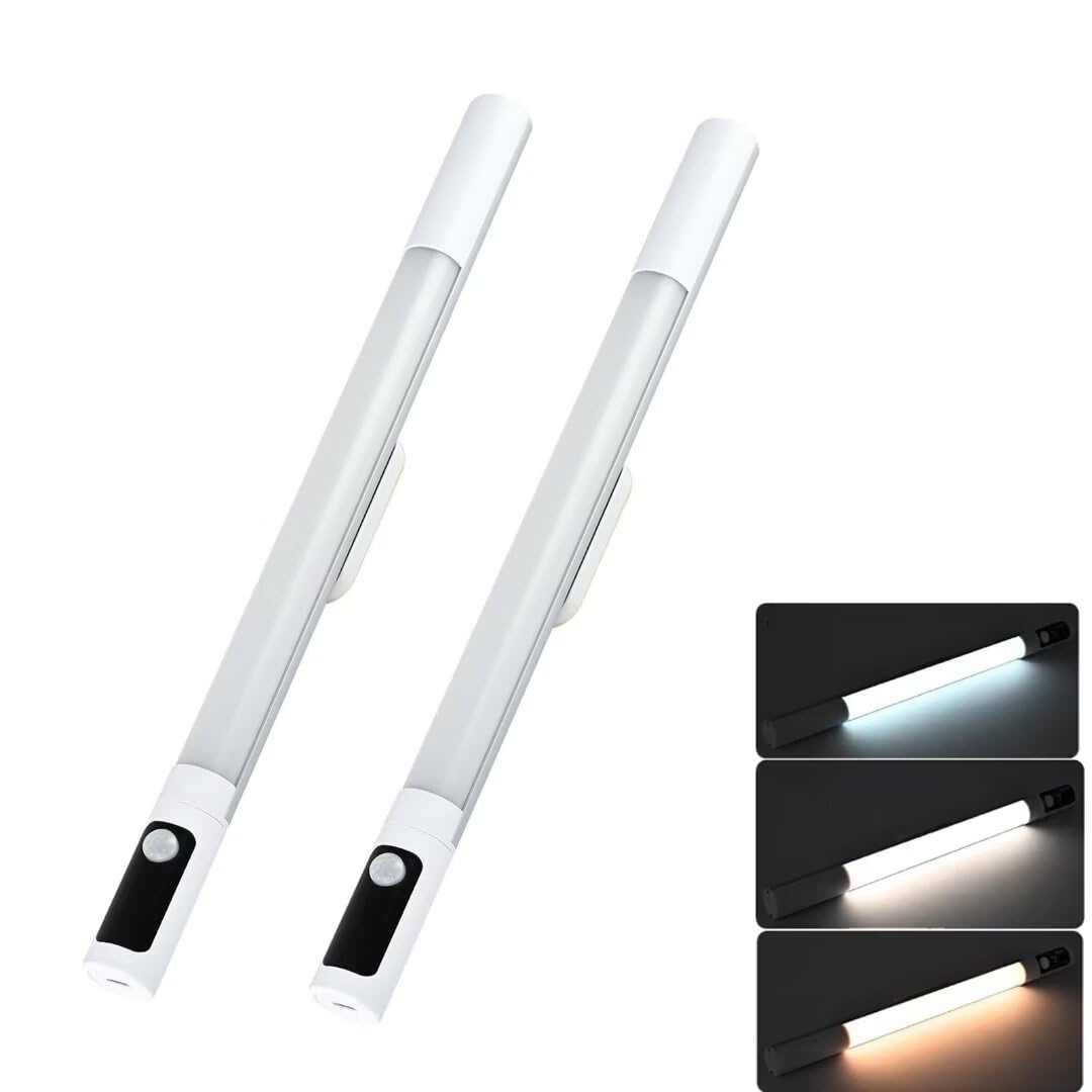 EIMOPE Under Cabinet Light with Motion Sensor, Wireless LED Strip Light Bar, 1200mAh USB Rechargeable, Ultra Thin for Closet, Cabinet and Hallway