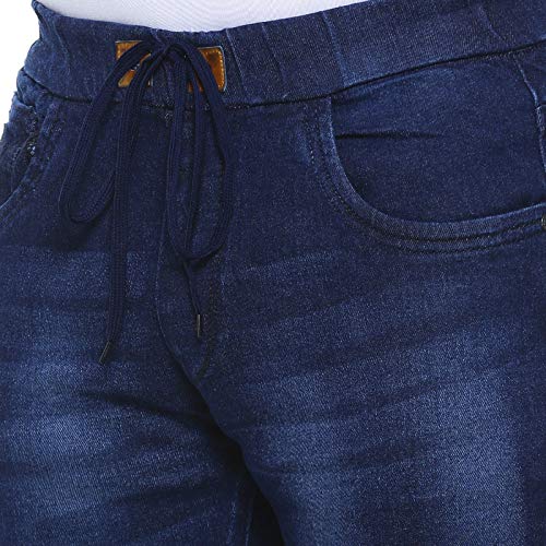 Image of CAHOOT Men' Denim Jeans for Regular Wear Blue Dark Wash Self Patterned Slim Fit Jeans Crafted with Comfort Fit and High Performance for Everyday Casual Wear