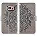 Asuwish Phone Case for Samsung Galaxy S7 Edge with Tempered Glass Screen Protector and Slim Stand Hybrid Heavy Duty Rugged Protective Cell Cover S7edge S 7 GS7 7s 7edge Women Men Kickstand Mobile Gray