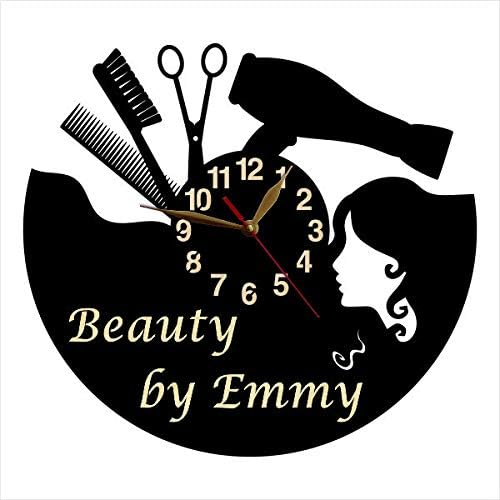 monastar Beauty Salon Wall Clock | Select Size, Personalized | Hair Studio Decor, Ladies Hairdresser