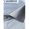 Sparrow Outfit Men’s Pure Cotton Regular Fit Shirt | Casual Wear Formal Shirts for Men and Boys | Spread Collar Long Sleeve Button Down Shirt for Office Parties Festival Special Occasions (Grey)