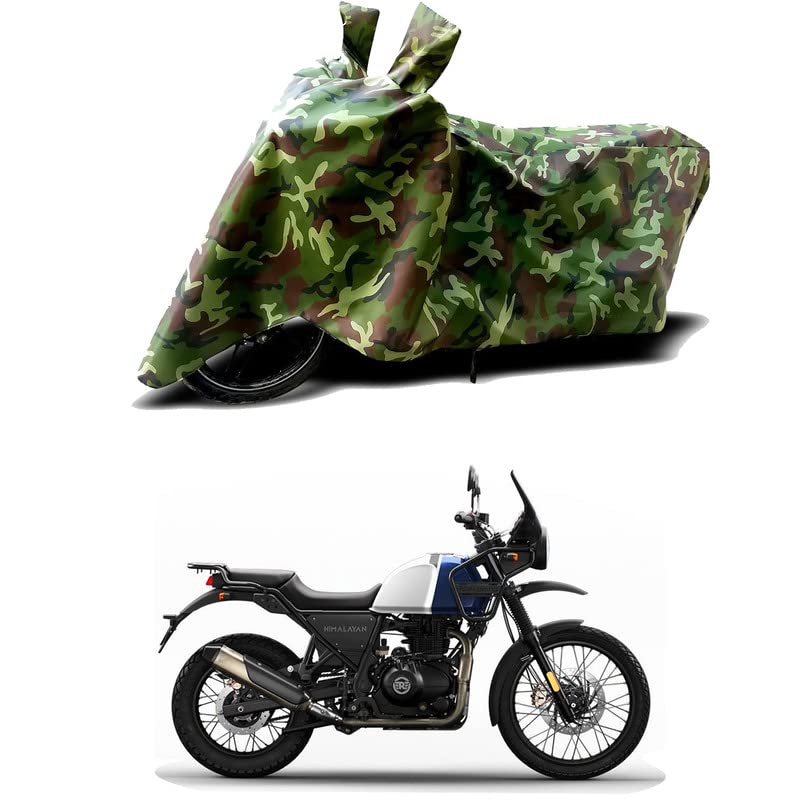 Image of 100% Water Resistant Bike Scooty Two Wheeler Body Cover Compatible for Royal Enfie Himalayan Lake /UV-Rays /Heat Protection /Birds Dropping /Scratchproof /Dust Proof /Waterproof /All [Green MJ]