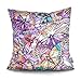 NLOOKS Funda de cojín de Flores, Funda de Almohada Decorativa con Planta Tropical, Funda de cojín con Loro, Funda de Almohada Decorativa para sofá, Funda de Almohada