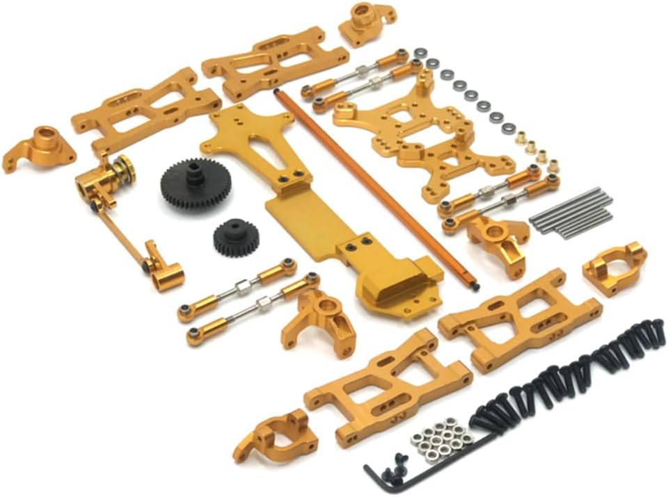 Kit De Actualización Metálica Para Coche RC 144001 1:14 – Piezas De Repuesto En Rojo, Incluye Ejes, Brazos Y Más