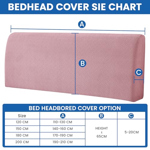 YSTELLAA Strecken Bettkopfteil Bezug, 180CM, Rosa – Ansicht 3