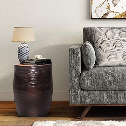 Simplihome Johnsen Boho 15 Inch Wide Metal Large Accent Side Table In Oil Rubbed Bronze, Fully Assembled, End, Bedside Table And Nightstand, For The Living Room And Bedroom #TOP1