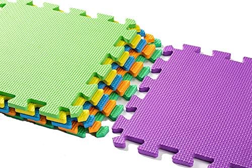 DIVCHI Foam Play Mat - 29x29cm Multi Colour Floor Mats 18 Pack - Comfortable Cushiony Foam Floor Puzzle Mat for Kids & Toddlers