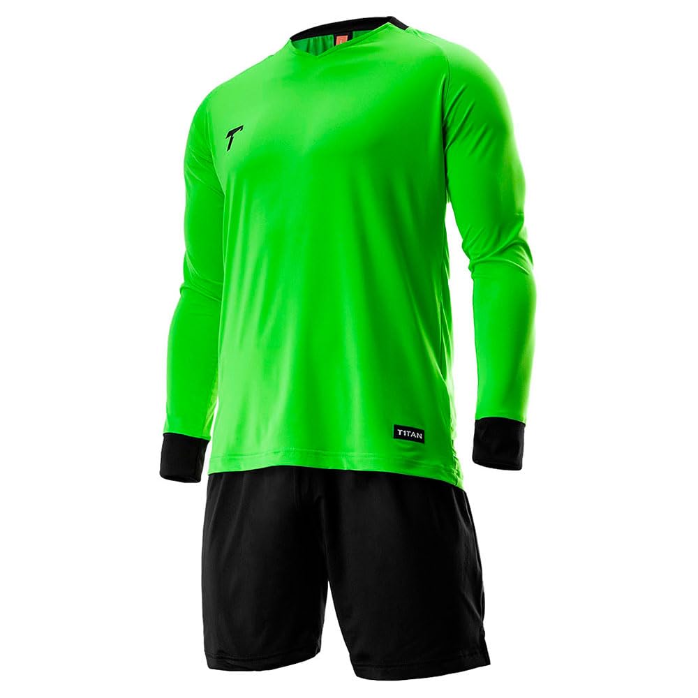 T1TAN Torwarttrikot - Fußballtrikot für Torhüter - Langärmliges Trikot für Herren, Damen und Jugendliche - Farbe grün - Größe XL