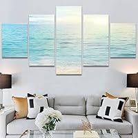 SIGNWIN 5 Panel Canvas Wall Art Modern Art Coastal Colorful Multicolor Photography Romantics Sunset for Home Decorations Ready to Hang - 60