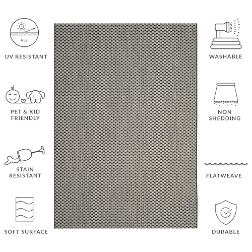 Tapete Safavieh Courtyard 96x132 Negro/Gris miniatura 5