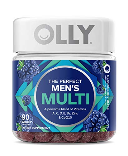 OLLY The Perfect Mens Gummy Multivitamin, 45 Day Supply (90 Gummies), BlackBerry Blitz