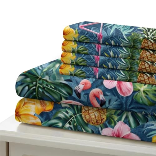 Housse de couette fleurs 3D fermeture éclair parure microfibre imprimée 260x220 - 6