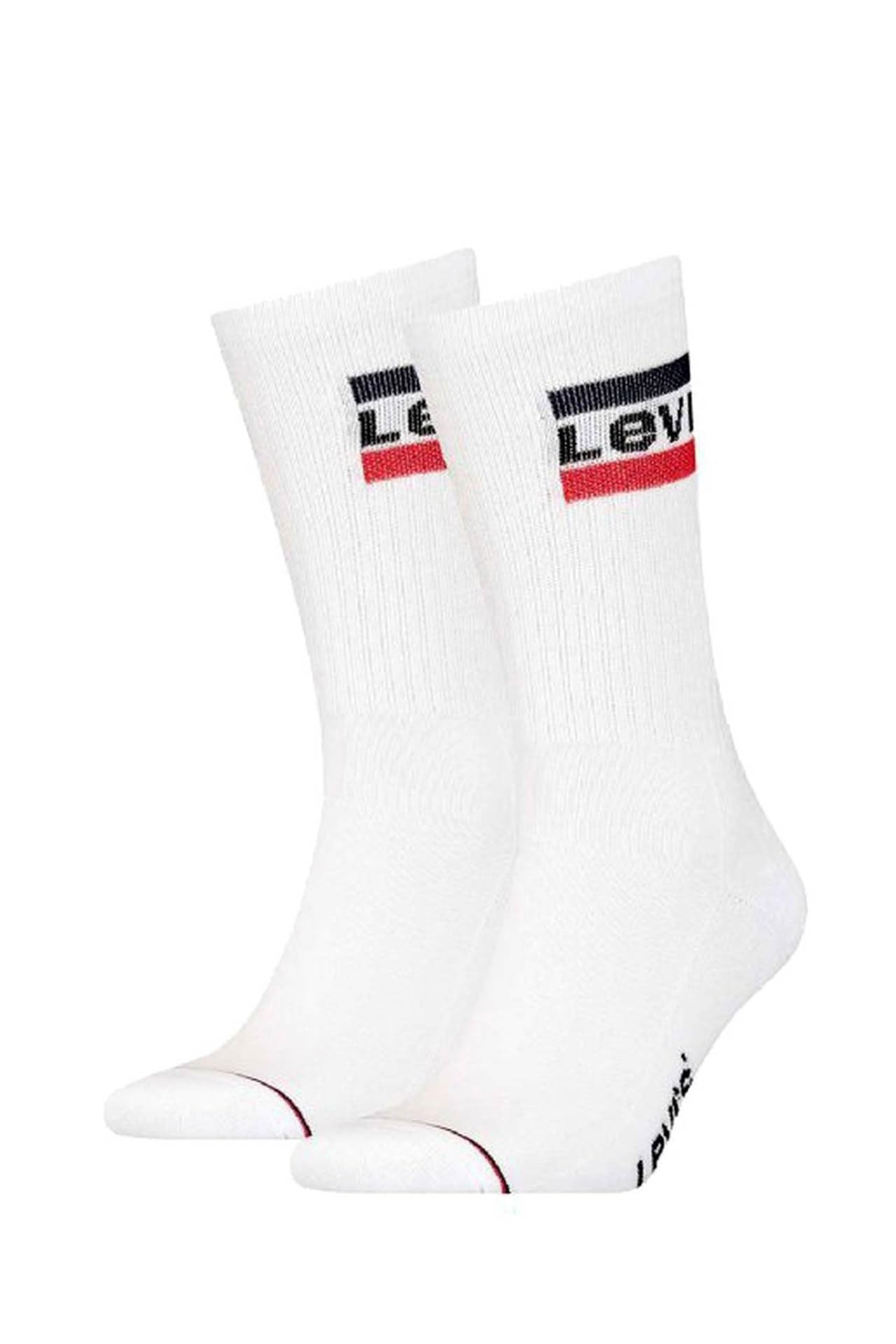 Levis Men's White Levi's Regular Cut Logo 2-Pack Socks - 6-8