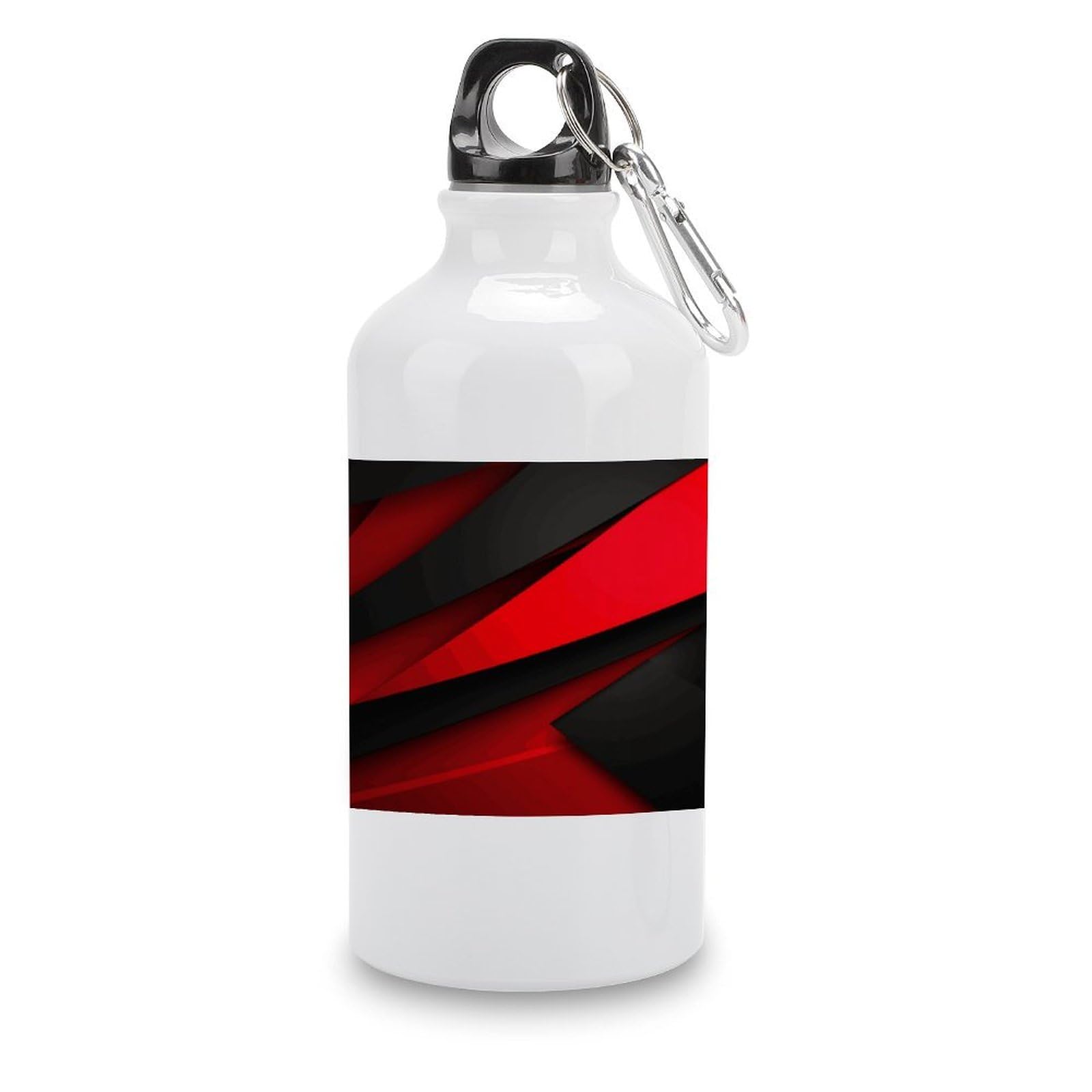 VstaDank Red Black Water Bottles Aluminum Sports Water Bottle with Lid&Hook Buckle Fashion Vacuum Insulated Water Bottles Hydration Flask Leak Proof Tumbler Keep Cold&Hot