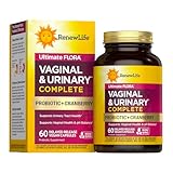 Renew Life Women's Wellness Vaginal and Urinary Probiotic and Cranberry Supplement, Probiotic Supplement for pH Balance for Women, Digestive Health, Dairy, Soy and Gluten-Free, 3.5 Billion CFU 60 Ct