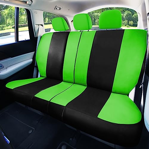 FH Group FB030GREEN115-SEAT Universal Fit Green Bucket Autositzbezüge und Bankbezug passend für die meisten Autos, SUVs und Lastwagen (kompletter Airbag kompatibel mit geteilter Bank)