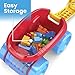 Mega BLOKS Toy Building Set Toddler Blocks, Block Scooping Wagon Learning Toy with Storage - Blue