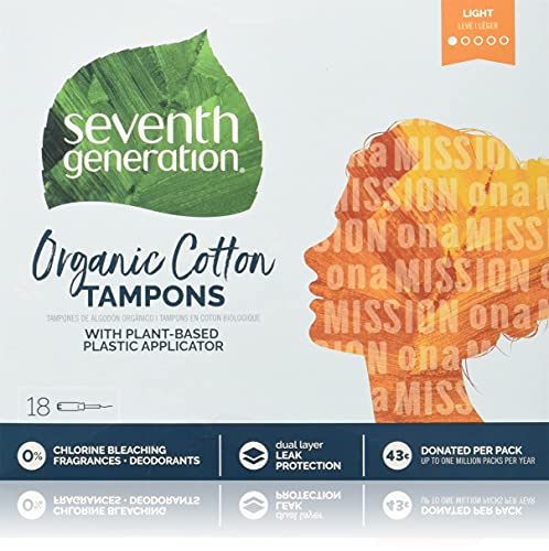 SEVENTH GENERATION Free Clear Lite Tampons with Applicator, 18 CT