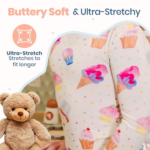Buttery Soft Pajamas for Kids - Two Piece Viscose From Bamboo Pjs - Styled By Kardashians - Cupcake Pajamas for Girls4