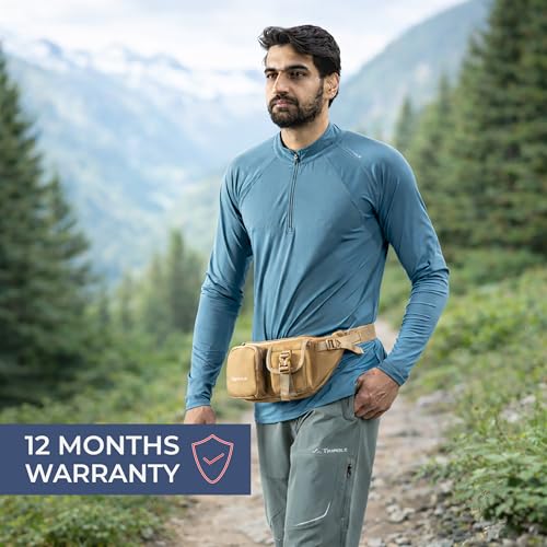 Image of Tripole Axis Waist Pack and Fanny Bag | for Men & Women | Utility Waist Bag for Travel, Hiking & Everyday Use (Khaki)