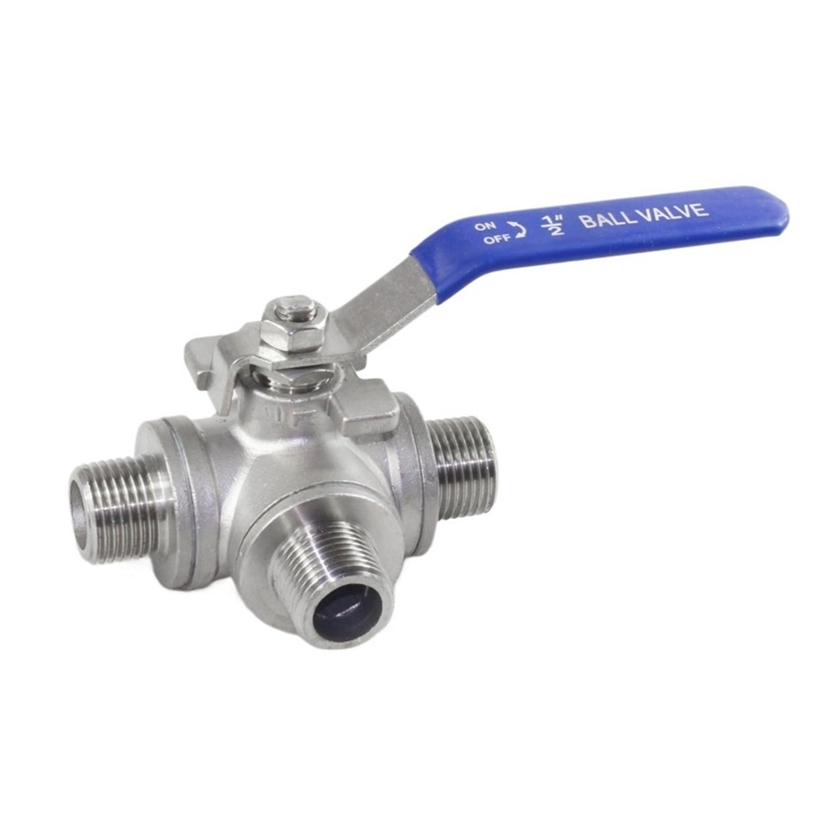 Vanne à bille 1/2 DN15 BSPT trois voies acier inox SS304 port L pour plomberie