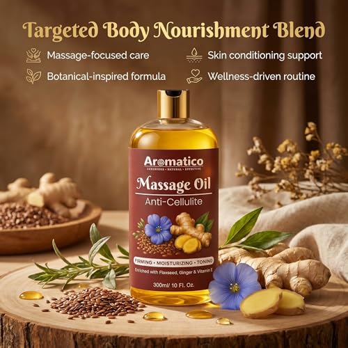 Image of AROMATICO Anti Cellulite Massage Oil for Skin Firming, Shaping & Toning of Cellulite-Prone Areas, Massage Oil for Women for Toning & Deep Nourishment |300ml