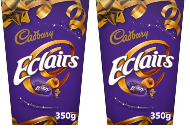 Cadburys Eclairs, Chocolate Gift Carton, Caramels with Milk Chocolate Centres 350 g (Pack of 2)