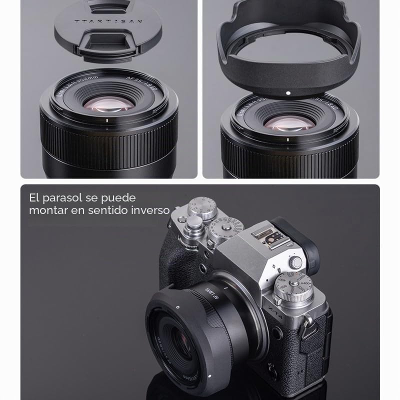 TTArtisan AF 35 mm F1.8 II Lente Enfoque automático Marco APS-C para cámaras con Montura FX-A1 X-A10 X-M1 X-T1 X-T10 X-T100 X-PR01 X-PR03 X-E1 X-E2S X-E4 XS10 XS20 y más. (Negro)
