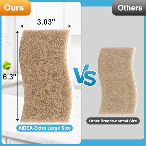 Image of AIDEA XL Scrub Sponges Non-Scratch, 6Count, Large Natural Sponge for Non Stick Cookware, Sponges Kitchen, Cellulose Cleaning Sponge for Dishes, Kitchen, Bathroom, Household