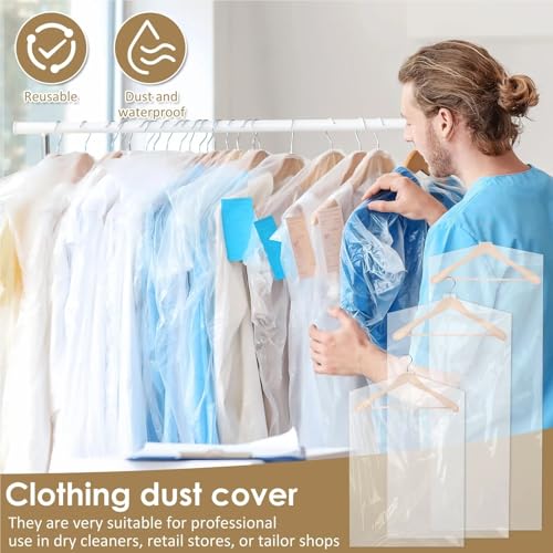 10-60PCS Clothes Dust Cover Length 90-150cm Clear Plastic Garment Bags Dustproof Wardrobe Storage Bags for Home Shop Gusseted Garment Bags4