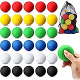 Teyva Daily 30 Pack of Racquetballs Bulk, 2.4'' Rubber Racquetballs High Bounce Small Racquet Balls with a Mesh Bag for Sports Game, Practice, Training (Multicolor)