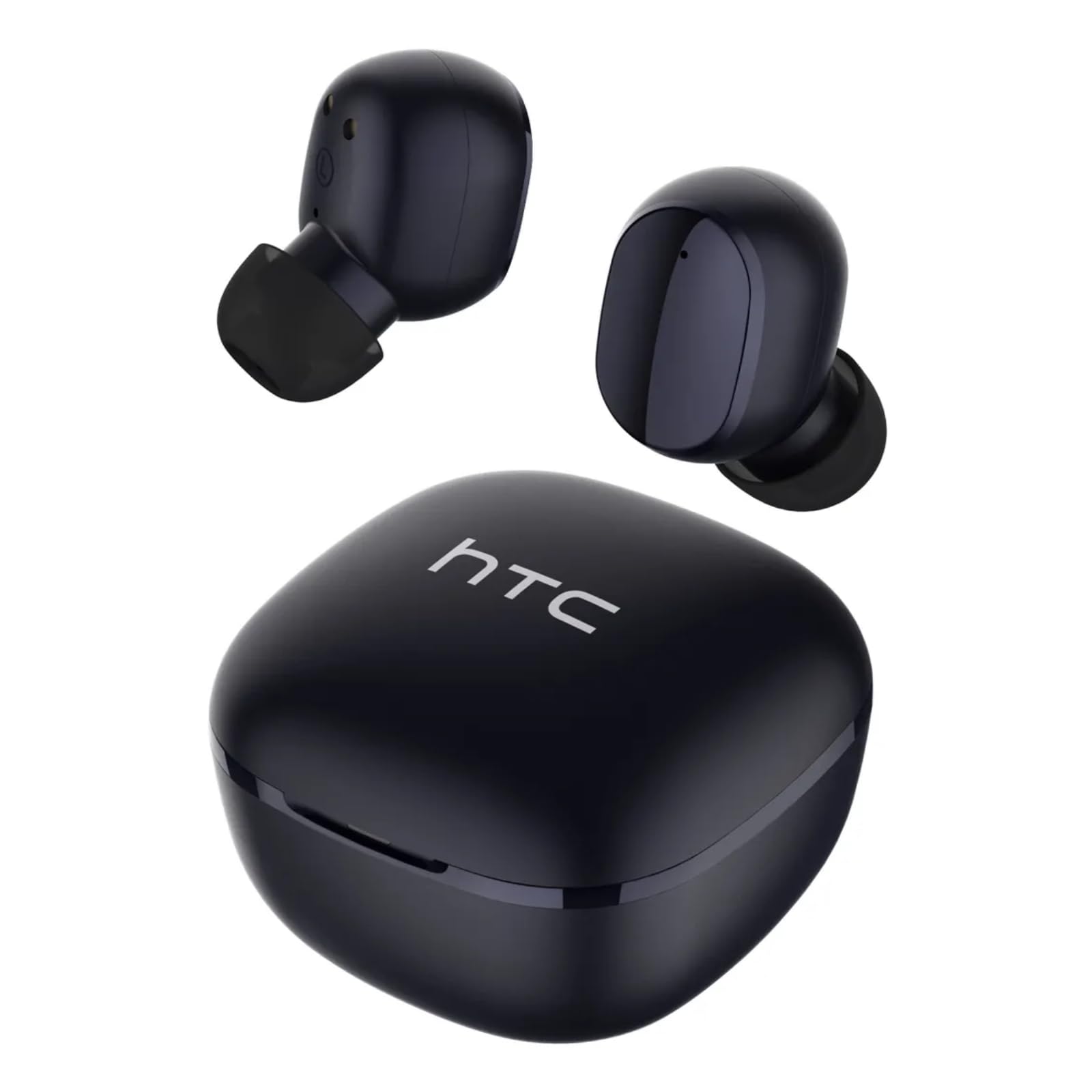HTCTrue Wireless Earbuds 6 Bluetooth 5.3 in Ear Stereo Headphones Touch Control with Built-in Microphone, Wireless Noise Cancelling Earbuds 22H Playtime with Charging Case for Android and iOS- Black