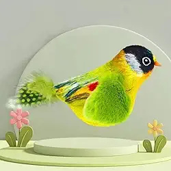 Brinquedo Pássaro Interativo para Gatos, com Sons e Penas, Estimula Instinto de Caça