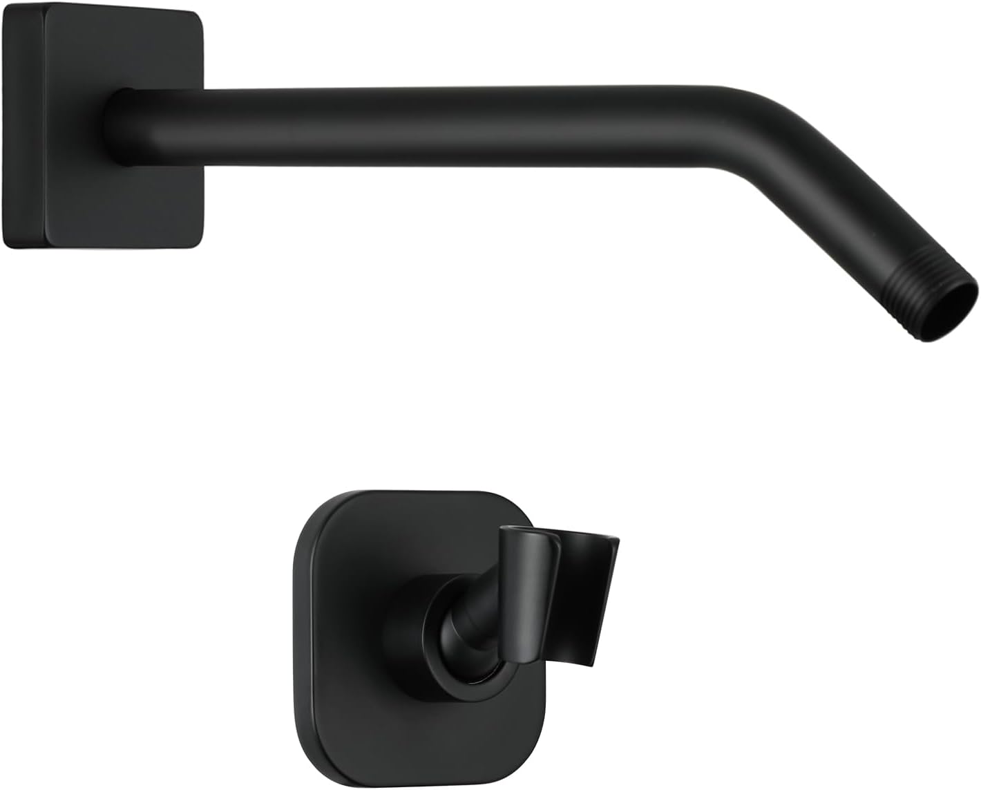 G-Promise All Metal 10-Inch Shower Arm with Flange, Wall-Mounted Stainless Steel Shower Pipe Replacement for Fixed and Handheld Shower Heads, Metal Adjustable Handheld Shower Head Holder