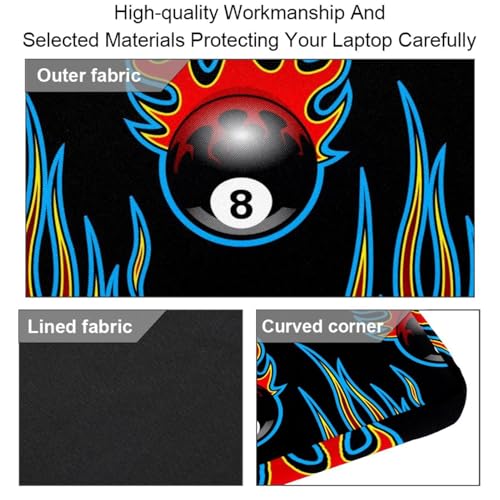 Maletín para portátil de 13 a 14.5 pulgadas Flames Billiards con diseño de 8 bolas 3