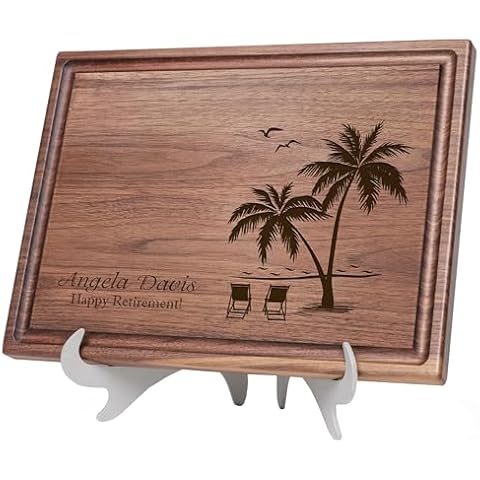 Straga Personalized Cutting Boards | Handmade Wood Engraved Charcuterie | Custom Fun Retirement Gift for Employees, Co-Workers or Friends Cover