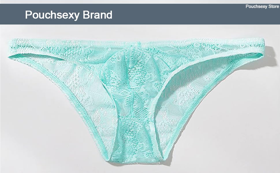 Mens lace Briefs Underwear for man gay bikini Men's Mesh Lace underpants breathable sexy U convex bulge Pouch 2 Pack2