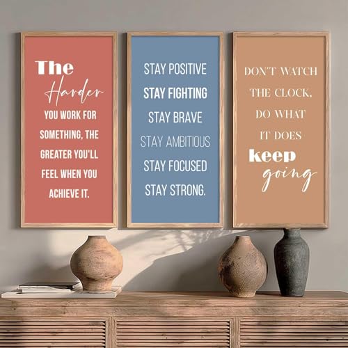 Image of kotart - Motivational Wall Decor Paintings| Painting for wall Hanging | Quotes Wall Decor Paintings | Motivational Quotes Poster With Frame | Wall Hanging Painting For Office Living Room Bedroom Set of 3 (13x25 inch, E)