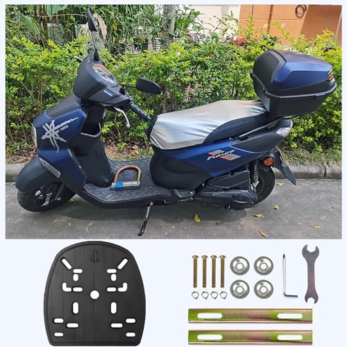Coffre arrière de moto étanche 32L en ABS rigide bleu avec matériel et réflecteur - 6