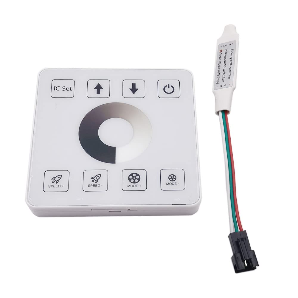 WS2811 - Tira de luces led (10 m, DC24 V, SMD2835, 120 LEDs/M, direccionable, con controlador táctil, color blanco natural 4000 K)