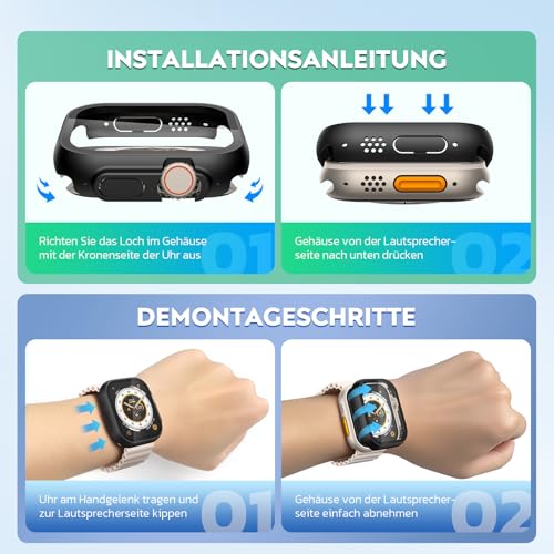 Misxi Schutzhülle mit Displayschutz für 49mm Apple Watch Ultra 4/3/2/1 – Ansicht 6
