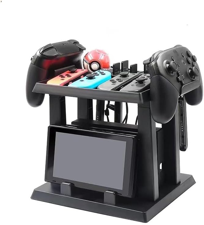 Vista 8 de Soporte de almacenamiento para Nintendo Switch, soporte de almacenamiento para accesorios de Nintendo Switch y 2 controladores Poke Ball Plus