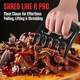 Kaluns Meat Claws, Best Meat and Pulled Pork Shredder - Easily Lift, Handle, Pull, Cut, and Shred Meat - Ultra-Sharp Plastic Blades - Heat Resistant, BPA free, Dishwasher Safe (Black)