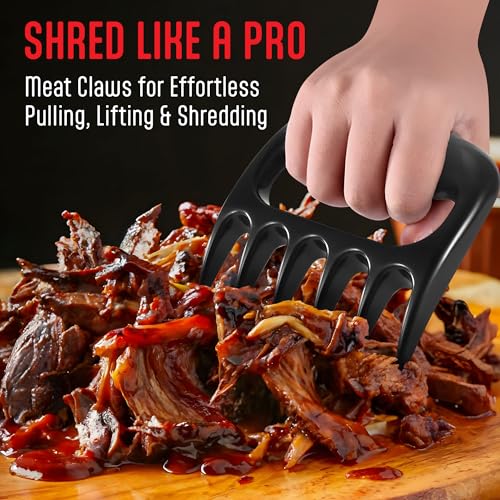 Kaluns Meat Claws, Best Meat and Pulled Pork Shredder - Easily Lift, Handle, Pull, Cut, and Shred Meat - Ultra-Sharp Plastic Blades - Heat Resistant, BPA free, Dishwasher Safe (Black)