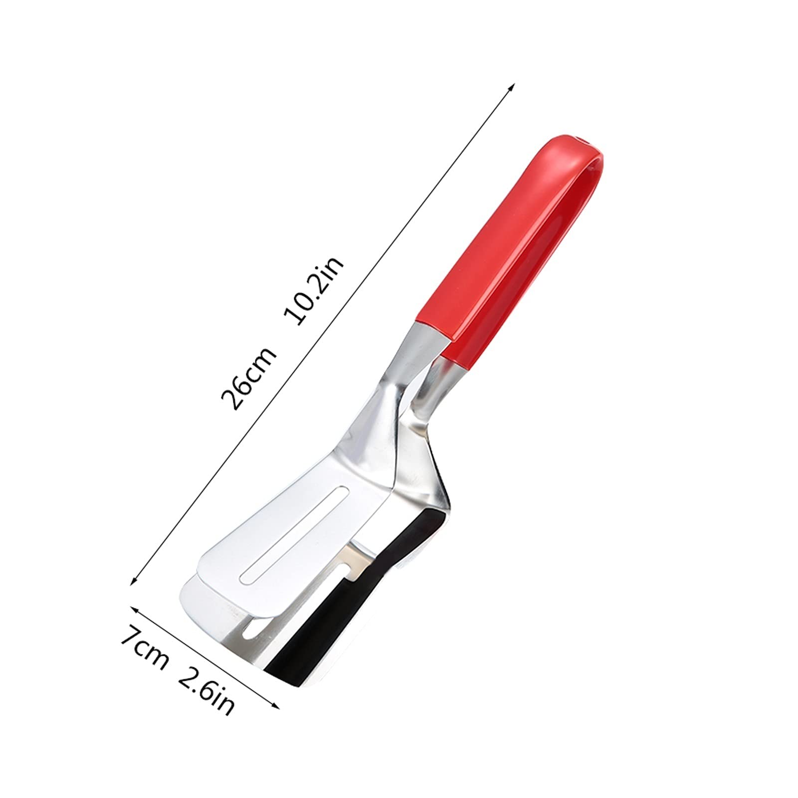 ACiyD Kitchens Tongs Edelstahl-Küchenzange Anti-Verbrühung 10,2-Zoll-Speisewender-Zange for Fischsteak Pfannkuchen BBQ (Rot) Grillzange (Size : 1pack) (Red 1pack)