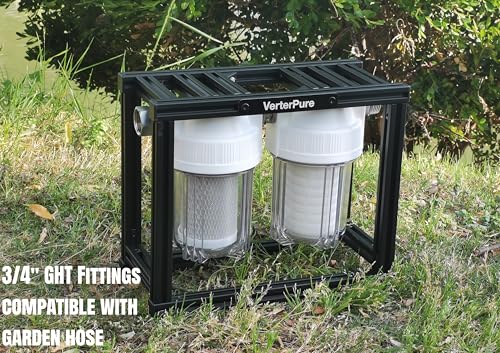 Image of S2 Mini External 2-Stage RV Water Filter System, Compact, 5 Inch Filters, Portable Clear