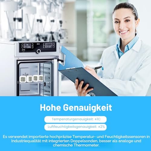 Foto von Vaikby Mini Digital Thermometer Hygrometer innen 6 Stück, raumthermometer zimmerthermometer temperatur und luftfeuchtigkeitsmesser, Hochgenauer temperatursensor Display in ℉/℃ für Innenraum Babyraum