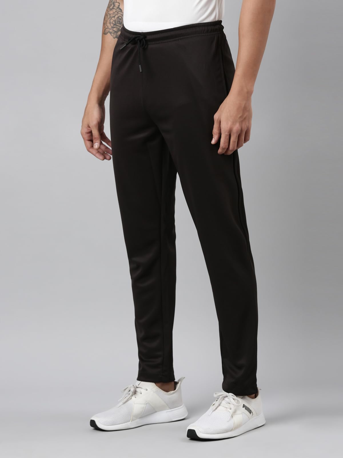 Dixcy Scott Originals Printed Drawstring High Rise Full Length Solid Track Pant for Men - Westin Track(Black)-XL 4